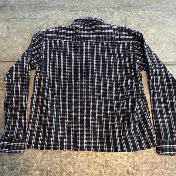 Vintage 90s Y2K Rustic Outfitter Plaid Flannel Button Up Shirt Blue Womens Large - Picture 8 of 11
